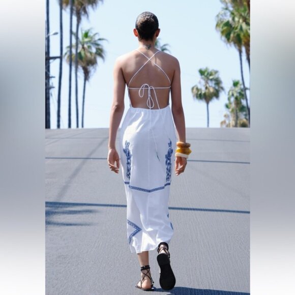ZARA EMBROIDERED MIDI DRESS ZW COLLECTION - Picture 4 of 10